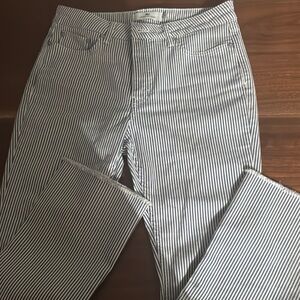 Black and White Chino Jeans with Pinstripe Pattern